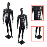 2 Manequim Masculino Bombado Preto Completo Cabeça De Ovo