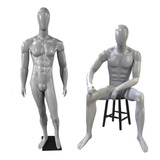2 Manequins Baratos 1 Bombado 1 Sentado Cinza