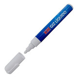 2 Marcadores Giz Líquido Branco Com Ponta Redonda 6mm Kaz