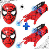 2 Mascara 2 Luva Infantil Homem Aranha Lança Teia Spider