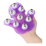 2 Massageador Luva Corporal Massagem 9 Esfera Giratória Roxa