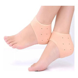 2 Meias Silicone Anti Rachadura Protege Calcanhar Hidratante Cor Nude