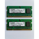 2 Memórias P Notebook Ddr2 512mb Pc2 4200s 444 533mz Elpida
