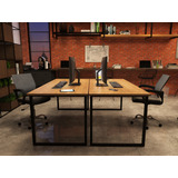 2 Mesa Escritório Office 120cm C 2 Cadeira Preta Secretaria