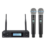 2 Microfone Dinâmico Wireless S Fio Receptor Uhf C Display