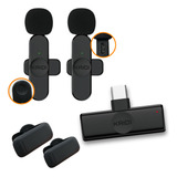 2 Microfone Kaidi Usb Tipo C Sem Fio Duplo Lapela Micro Ldp