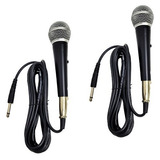 2 Microfones Fio Dinâmico Profissional Metal