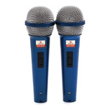 2 Microfones Profissional Dinamico Com Fio