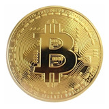 2 Moedas Bitcoin Física Cor Ouro