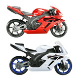 2 Moto Racing Miniatura 22cm Pneus Borracha Roma Brinquedos