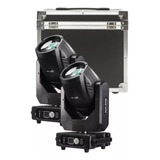 2 Moving Beam Head Light 295w 14r Rgbw Lcd Par Com Case