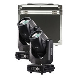 2 Moving Beam Head Light 295w 14r Rgbw Lcd Par Com Case