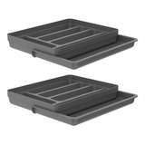 2 Organizador Divisor Porta Talher Extensível Gaveta Chumbo