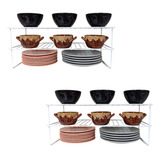 2 Organizador Rack Armário 3 Níveis Cozinha Despensa Armario