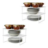 2 Organizador Rack Armário 3 Níveis Cozinha Despensa