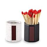 2 Pacotes De Suporte De Fósforo Com Atacante Para Fósforos Decorativos Para Velas De Banheiro Fósforos Em Uma Jarra Com Suporte De Fósforo Cloche Striker Match Correspondências Não Incluídas 