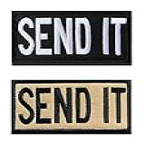 2 Pacotes Send It Bordado Gancho E Laço Prendedor Tático Militar Engraçado Patch Para Mochila Boné Colete Distintivo De Ombro Arnês De Cachorro Preto E Coiote