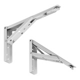 2 Par Suporte Dobrável 25cm À 30cm Tampo Mesa Mão Francesa