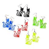2 Pares Brinco Gatinho Cat Pet Colorido 3d