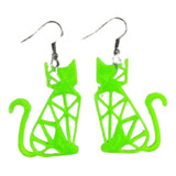 2 Pares Brinco Gatinho Cat Pet Colorido 3d