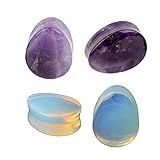 2 Pares De Alargadores Expansores De Orelha De Ametista Pedra Opalita Lua Alongador Pedra Orgânica Natural Piercing Duplo Joia Corporal 10mm Pedra Ágata