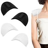 2 Pares De Almofadas De Ombro Embutidas Com Esponja De 1 5 Cm De Espessura Ombreiras Removíveis Roupa Para Vestido E Ombro Inclinado Ombro Alto E Baixo Roupa De Camiseta Preto Branco 