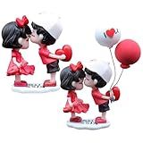 2 Pares De Decorações De Painel De Carro- 2 Pares De Enfeites Fofos Para Casais Com Decoração De Balão- Decoração De Carro Adorável De Desenho Animado Interior Para Carro- Casa- Escritório