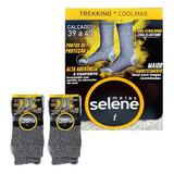 2 Pares De Meia Trekking Trilha Caminhada Coolmax 4025