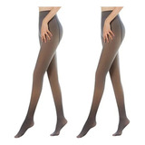 2 Pares De Pantimedias De Forro Polar Cálido Translúcidas320