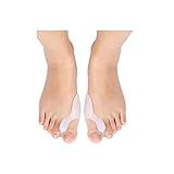2 Pares De Protetores De Joanete De Silicone Para Dedos Grandes Separadores De Gel Alisador Hallux Valgus Fixam Espaçadores Protetores Corretores Ortopédicos Suporte De Joanete Acolchoado Para