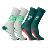 2 Pares Meia Masculina Casual Oficial Palmeiras Ref 73700