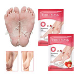2 Pares Meias Esfoliante Pés De Bebe Peeling Footner Morango