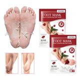 2 Pares Meias Esfoliante Pés De Bebe Peeling Footner Rosas