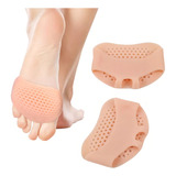2 Pares Protetor Almofada Antepé Silicone Conforto Dos Pés Cor Bege