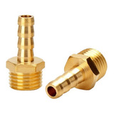 2 Pçs Adaptador Espigão Macho Fixo Latão 5 16 Rosca 1 4 Bsp