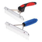 2 Pçs Cão Gato Pente De Cabelo Pet Pele Nó Remover