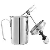 2 Pcs Leite Batedor Manual Com Bomba Manual Para Desnatadeira Leite Jarros Espuma Leite Portáteis Máquina Espuma Leite Operada Manualmente Para Cappuccinos E Nanyaciv