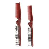 2 Pçs Plástico Dupla Escova De Cabelo Bolso Dobrável
