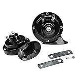 2 Peças 300DB Buzinas De Trem Super Altas Kit De Substituição De Buzinas Duplas De Ar à Prova D água 12 V Acessórios Automotivos Buzina Elétrica De Caracol 12 V Kit Universal Para Carro Motocicleta Caminhão Bicicleta Barco Preto