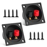 2 Peças Caixa De Alto Falante Quadrada Copo Terminal Preto 5 8 Cm 2 Polegadas 2 Vias Acionado Por Mola Alto Falante Com Parafusos Conector De Fio Conector De Pino Conector Subwoofer Para Alto Falante