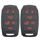 2 Peças Coolbestda Compatível Com Dodge Ram 1500 Laramie Longhorn Limited 6 Botões Smart Key Fob Luva Com Suspensão A Ar De Arranque Remoto