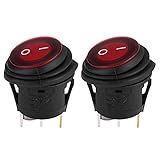 2 Peças De 12 V à Prova D água Interruptores Redondos Vermelhos 3 Pinos Botão De Luz De LED Interruptor Interruptor Liga Desliga Para Carro Barco Caminhão