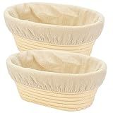 2 Peças De 20 32 Cm Oval Longo Banneton Brotform Pão Proofing Rattan Cesta E Forro Para Padeiros Profissionais E Caseiros