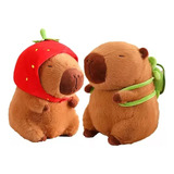 2 Peças De Brinquedos De Pelúcia De Capivara E Mochilas Pequenas De Tartaruga Color Turtle Doll Strawberry Doll