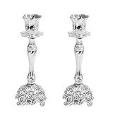 2 Peças De Candelabros Para Peças Centrais Castiçal De Prata Castiçal De Metal Castiçal Alto Suporte De Vela Para Evento De Casamento De Cabeça única