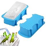 2 Peças De Máquina De Bloco De Gelo Extragrande Total De Cubos De Gelo De 2 3 Kg Para Banheira De Mergulho Frio Ou Refrigeradores Bandeja Reutilizável Para Cubos De Gelo Ferramentas De Bloco De