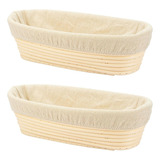 2 Peças De Massa De Pão Oval Longa Banneton Brotform De 10 P