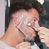 2 Peças De Modelador De Barba E Modelo De Guia De Corte Curvado Para Homens Modelo Transparente Para Aparar Bigode Cavanhaque Pescoço E Penteados Perfeitos
