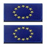 2 Peças De Patch Tático Da Bandeira Da UE Patch Azul Da União Europeia Gancho E Laço Bordado Fixador Equipe Uniforme De Trabalho Bolsas Boné Colete Arnês Para Cães Costurados Em Emblemas Militares