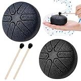 2 Peças De Tambor De Chuva Para Exterior Língua De Aço Tambor De Chuva 7 6 Cm 6 Notas Mini Instrumento De Percussão Para Educação Musical Entretenimento Meditação Ioga Zen Preto Azul Escuro 